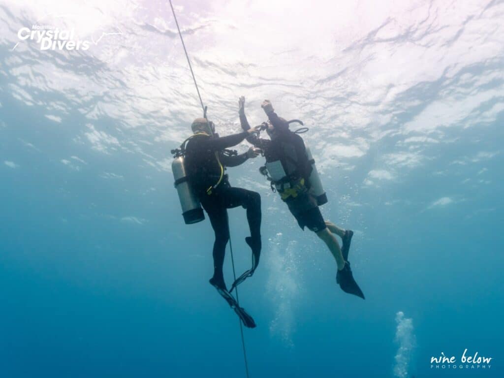 IDC Candidates practicing the CESA in Open Water Mauritius