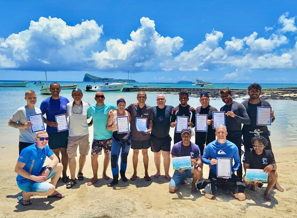 PADI Instructors at the PADI Instructor Examinations in Mauritius